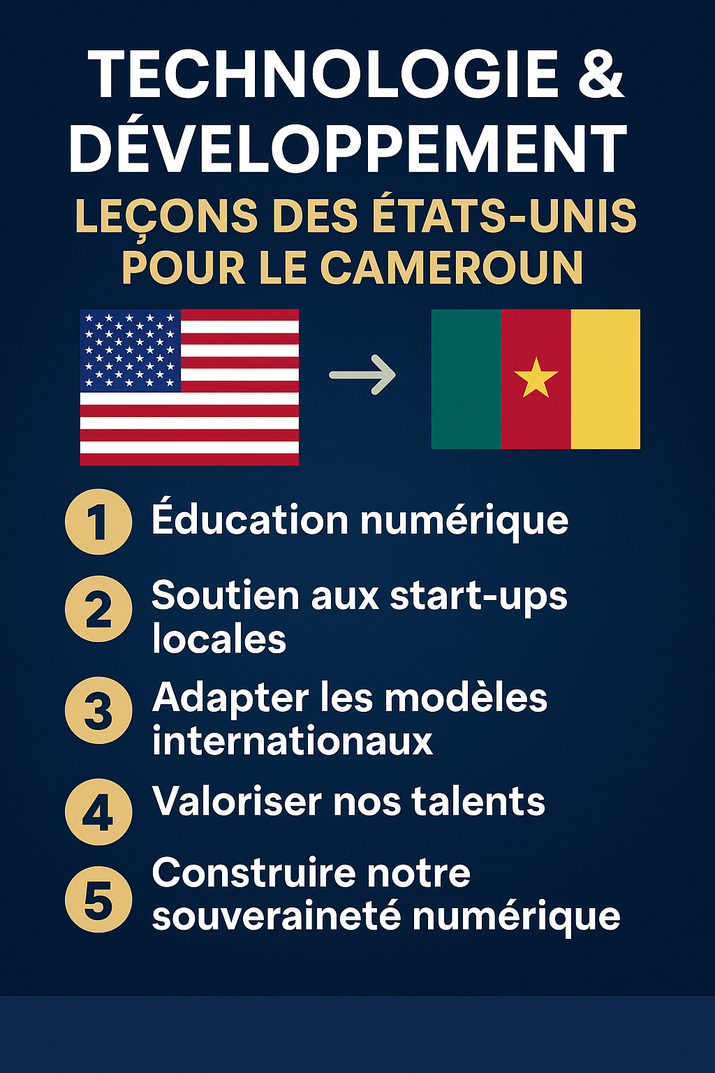 🌍 Technologie & Développement : Leçons des États-Unis pour le Cameroun 🇺🇸➡️🇨🇲